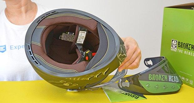 Broken Head Motorradhelm Gasman im Test - Innenmaterial: Polyester
