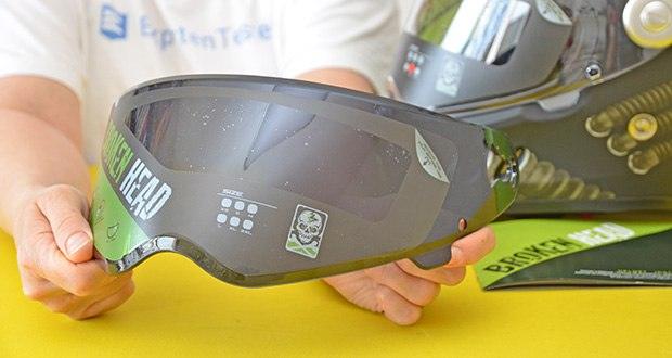 Broken Head Motorradhelm Gasman im Test - das Visier ist antibeschlag-beschichtet