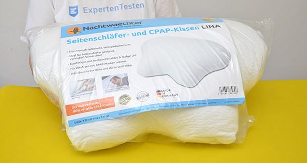 Nachtwaechter Seitenschläfer- und CPAP Kissen LINA im Test - Artikelgewicht: 920 g; Größe: 72x47cm