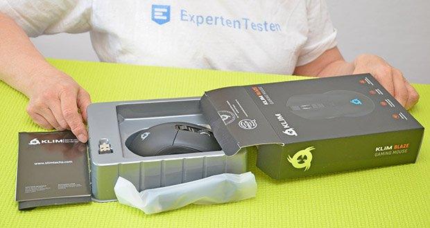 KLIM Blaze kabellose RGB Gaming Maus im Test - Produktabmessungen : 12.5 x 17.5 x 3.95 cm; Gewicht: 110 Gramm