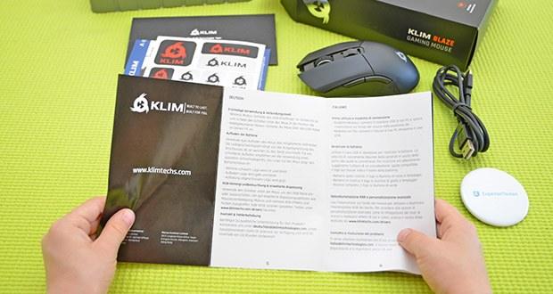 KLIM Blaze kabellose RGB Gaming Maus im Test - mit der DPI-Taste oben auf der Maus kannst du von 600 bis 6000 DPI wählen (und bis zu 10000 DPI mit den entsprechenden Treibern)