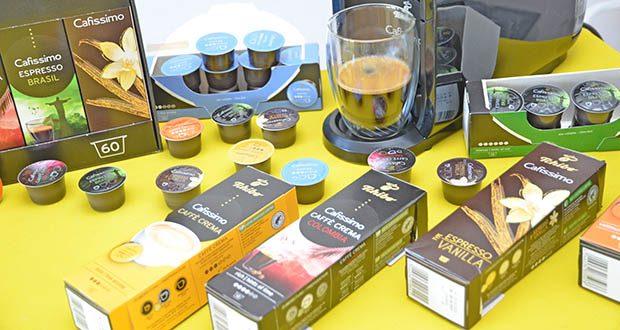 Tchibo Cafissimo Kapselkoffer Spesial Collection im Test - Probierset aus je 10 Kapseln Caffè Crema Colombia, Caffè Crema Vollmundig, Caffè Crema Mild, Kaffee Mild, Espresso Brasil, Espresso Flavoured Edition Vanilla