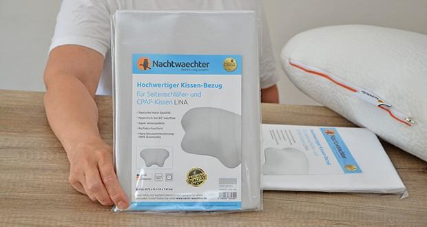 Seitenschläferkissen Test Nachtwaechter Kissen-Bezug für Kissen LINA im Test - hochwertiger Kissen-Bezug, super-bequem, für Seitenschläfer- und CPAP-Kissen LINA