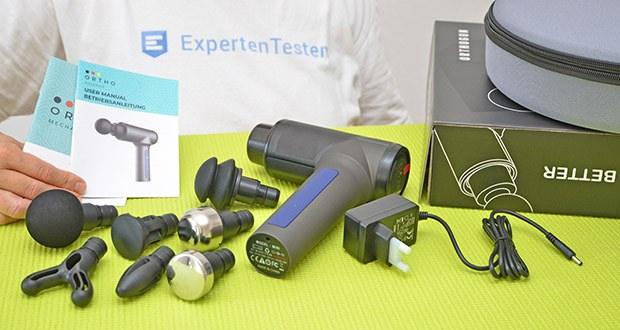 Orthomechanik OrthoGun 2.0 Massagepistole im Test - 5 individuell anpassbare Stufen: Einfaches einstellen der Stärken und Stufen nach den individuellen Bedürfnissen