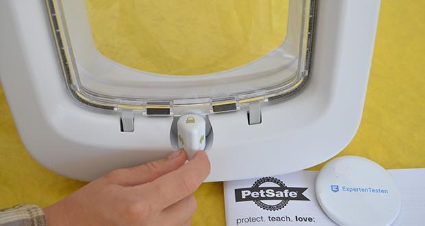 PetSafe Katzenklappe mit Chiperkennung im Test - Verschluss-Optionen: 4 manuelle Verschluss-Optionen