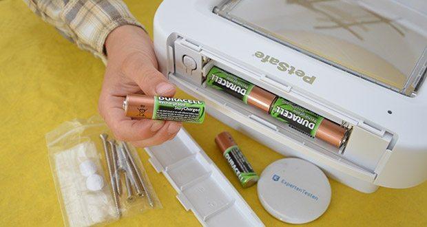 PetSafe Katzenklappe mit Chiperkennung im Test - Batteriebetrieben - benötigt 4 sehr leistungsstarke AA-Batterien