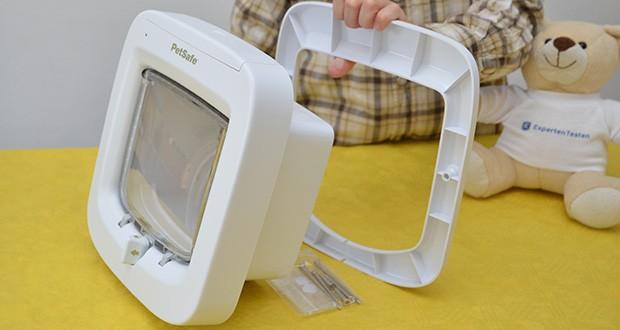 PetSafe Katzenklappe mit Chiperkennung im Test - die Mikrochiperkennung ist mit den meisten Mikrochips kompatibel und kann bis zu 40 verschiedene Katzen programmieren