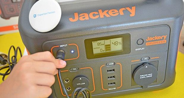 Jackery Tragbare Powerstation Explorer 500 im Test - der Akku dient auch als Solargenerator mit integriertem Solarladeregler mit MPPT-Technologie für höchste Ladeeffizienz