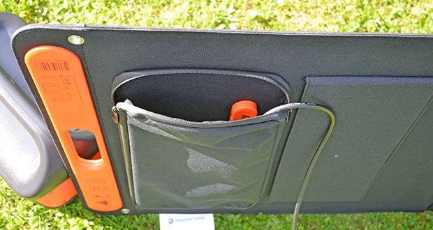 Jackery Faltbares Solarpanel SolarSaga 100 im Test - Spitzenleistung: 100 W, Netzspannung: 18 V, Leistungsstrom: 5, 55 A, Leerlaufspannung: 21,6 V, USB-A-Ausgang: 5V-2.4A, USB-C-Ausgang: 5V-3A