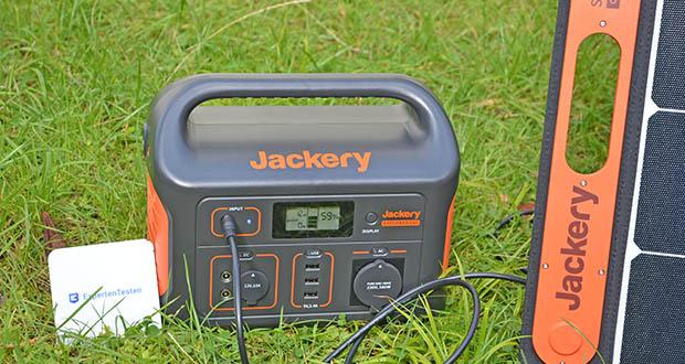 Jackery Tragbare Powerstation Explorer 500 im Test - laden per Jackery SolarSaga 100 Solar Panel in ca. 9,5 Stunden