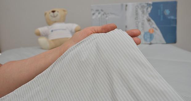 Elegear Arc-Chill Sommerdecke Kühldecke im Test - der Stoff ist OEKO-TEX zertifiziert und ist freundlich zu empfindlicher Haut