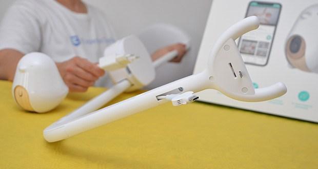 Cubo Ai Plus Smart Babyphone im Test - der Ständer passt zu den meisten Kinderbetten, Wiegen, Stubenwagen oder anderswo