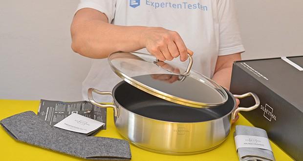 Schäfer Schmorpfanne 28 Cm – Mit Ahornholz-Griff, Antihaftbeschichtet, Induktionsgeeignet, Ideal Zum Braten & Schmoren