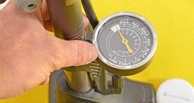 AARON Sport One Fahrradpumpe im Test - extra große Manometer