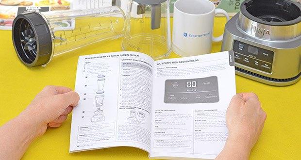 Ninja Foodi 2-in-1 Power Nutri Mixer CB100EU im Test - das integrierte Power Paddle fĂĽhrt die Zutaten zur Klinge, sodass dickere Mischungen weder ausgekratzt noch geschĂĽttelt werden mĂĽssen