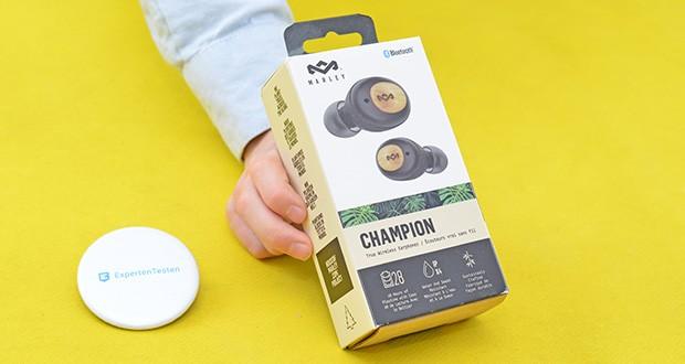 House of Marley True Wireless Champion In-Ear Ohrhörer im Test - Produktabmessungen: 45.7 x 24.5 x 18.7 cm; Gewicht 127 Gramm