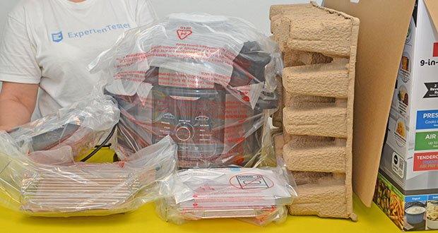 Ninja Foodi MAX Multikocher OP500EU im Test - Maße: 35cm x 39cm x 33cm (HxBxT); Gewicht: 11,3 kg