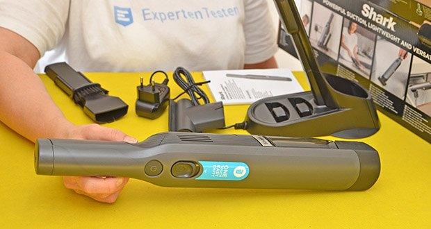 Shark Akku-Handstaubsauger WV200EU im Test - Lieferumfang: 1x Hauptgerät, 1x Fugendüse (mit Staubbürste), 1x Polterdüse, 1x Litium-Ionen-Akku, 1x Ladestation, 1x Bedienungsanleitung