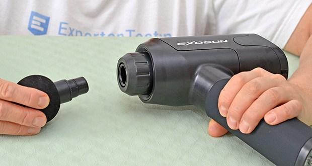 ExoGun DreamPro Massagepistole im Test - Geräuschpegel bis zu 70 dB (max. Einstellung)