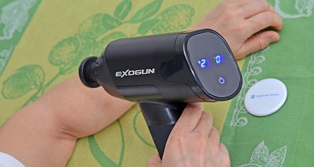ExoGun DreamPro Massagepistole im Test - 6x Geschwindigkeitseinstellungen