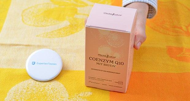 effective nature Coenzym Q10 Kapseln mit Biotin im Test - liefern ein ideal abgestimmtes Trio zur UnterstĂĽtzung Ihrer Haut: das Coenzym-Q10, Biotin und Vitamin C