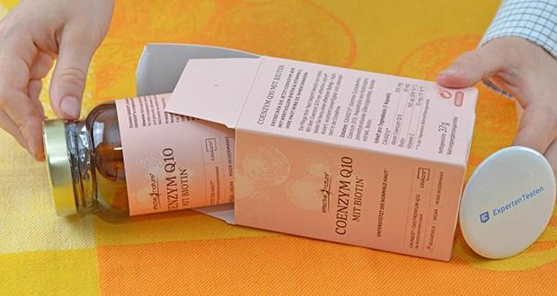 effective nature Coenzym Q10 Kapseln mit Biotin im Test - das Q10 liegt in der besonders innovativen Form CAVAQ10 vor, das für 18x höhere Bioverfügbarkeit sorgt