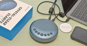 eMeet Luna Lite blau Konferenzlautsprecher im Test - universelle Kompatibilität, Rauschunterdrückung & Echokompensatio