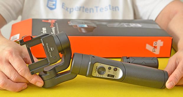 Hohem iSteady Pro4 Action Kameras Gimbal im Test - die neue Generation des Schnellverschluss-Clip-Designs ermöglicht es Ihnen, in einem Schritt und in einer Sekunde zu befestigen