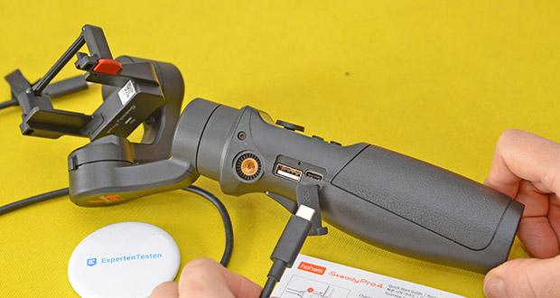 Hohem iSteady Pro4 Action Kameras Gimbal im Test - hat eine Akkukapazität von 3.600 mAh, die Akkulaufzeit nach dem Nivellieren beträgt theoretisch 14 Stunden und unterstützt den ganzen Tag Aufnahmen