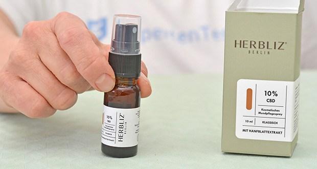 HERBLIZ Klassisch Vollspektrum CBD Ă–l 10% Mundpflegespray im Test - Inhalt: 10 ml (500 mg CBD-Gehalt)