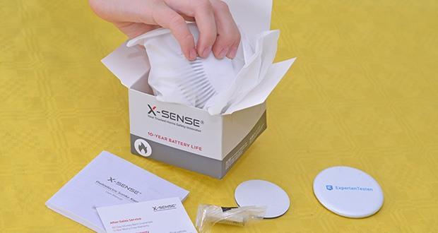X-Sense XS03 Eigenständiger Rauchmelder im Test - Produkt Abmessungen: 79 × 79 × 49 mm, Produktgewicht: 92 g