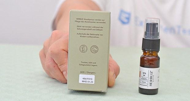 HERBLIZ Klassisch Vollspektrum CBD Ă–l 10% Mundpflegespray im Test - 100% natĂĽrlich
