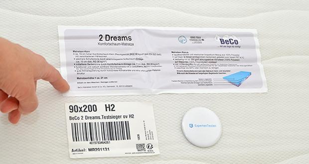 BeCo 2 Dreams Komfortschaum Matratze 90 x 200cm im Test - für Tierhaar-Allergiker und hygienebewusste Menschen geeignet