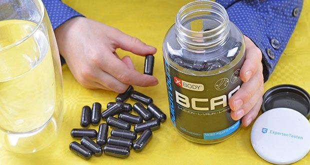 XBODY build ´n burn BCAA Kapseln im Test - versorgen dich die Kapseln neben deiner ausgewogenen Ernährung, praktisch und schnell mit den wichtigen Aminosäuren