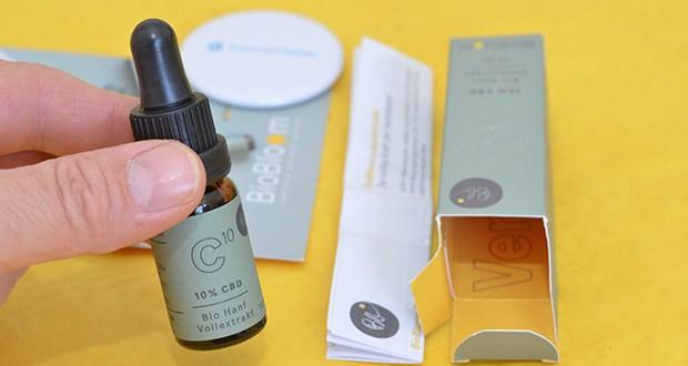 BIOBLOOM 10% Bio CBD Öl 10ml im Test - frei von künstlichen Zusatzstoffen und Anreicherungen mit CBD-Isolat