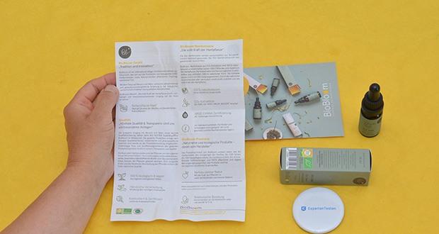 BIOBLOOM 10% Bio CBD Öl 10ml im Test - Inhaltsstoffe: wertvolle Cannabinoide wie CBDV, CBC, CBN, CBG und viele natürliche Vorstufen wie CBDVa, CBGa u.v.m, Terpene, Mineralien und Flavonoide. Außerdem enthalten die Bio CBD Öle Phenole, wertvolle ungesättigte Fettsäuren und Mineralstoffe