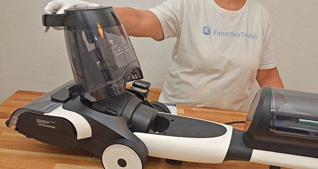 Tineco Carpet ONE Smart Polster- und Teppichreinigungsgerät im Test - verfügt über einen abnehmbaren Tank mit einem hilfreichen Tragegriff, der den Weg zum und vom Waschbecken schnell und einfach macht