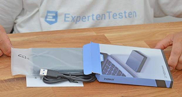 Inateck USB 3.2 Gen 2 2,5" Festplattengehäuse im Test - Produktabmessungen: 12.6 x 8 x 1.4 cm; Gewicht: 54.43 Gramm