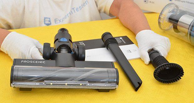 Proscenic I10 Akku-Staubsauger im Test - mit Multi-Bürsten: Bodendüse, Polsterdüse, Fugendüse, Mini-Elektrobürste