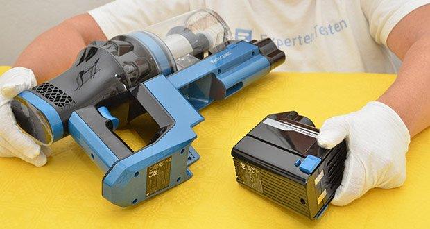 Proscenic I10 Akku-Staubsauger im Test - der Akku kann abgenommen, gewechselt und auch alleine aufgeladen