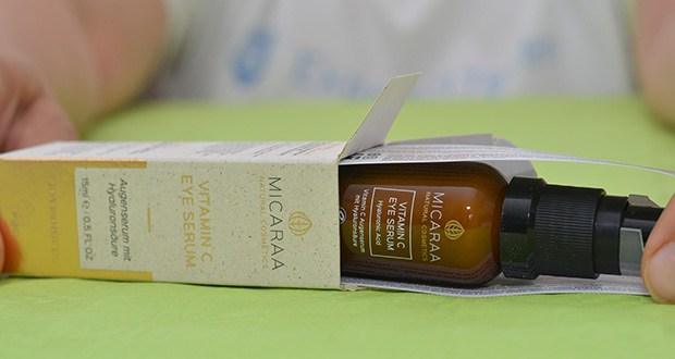 MICARAA Augenserum mit Vitamin C im Test - hilft bei: Trockener, mĂĽder und schlaffer Haut in der Augenpartie, Schutz vor oxidativem Stress