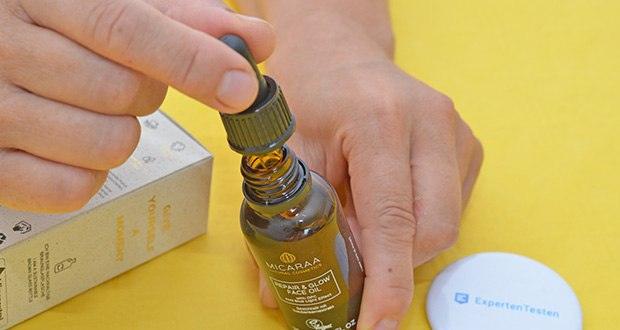 MICARAA Repair & Glow Gesichtsöl im Test - besteht aus natürlichen und hochwertigen Inhaltsstoffen wie Traubenkernextrakt (OPC) und Radicare Gold