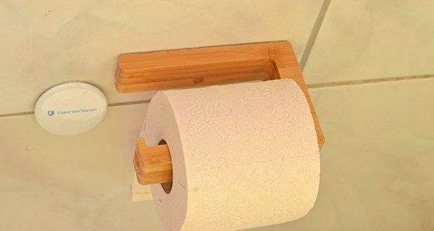 Glückstoff Bambus Klopapierhalter im Test - das Design der Bambushalter strahlt eine warme gemütliche Atmosphäre aus und gibt deinem Badezimmer das gewisse etwas