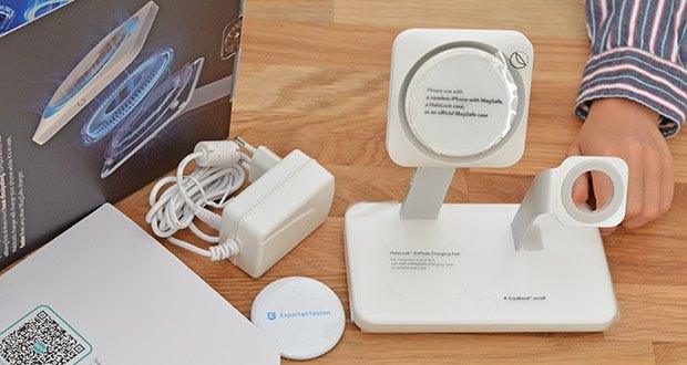 ESR HaloLock 3-in-1 Kabelloses Ladegerät mit CryoBoost im Test - nur kompatibel mit iPhone 14/14 Plus/14 Pro/14 Pro Max and iPhone 13/12 Series, AirPods 3/Pro/2 und Apple Watch