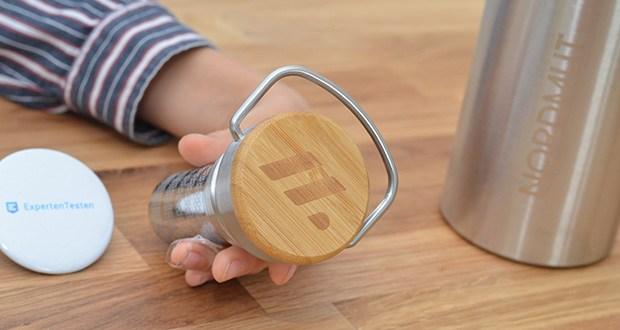 Nordmut Thermosflasche 1000 ml im Test - der abschraubbare Filtereinsatz ist für sämtliche Teesorten geeignet