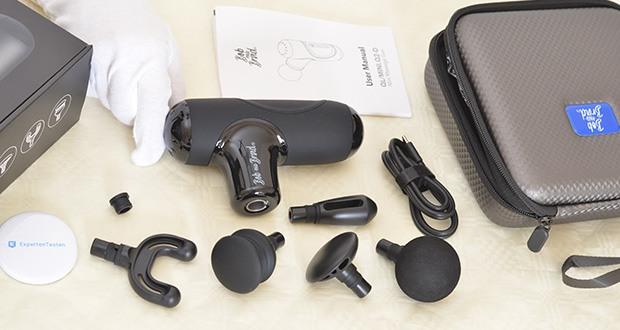 Bob and Brad Q2 Mini-Massagepistole im Test - maximale Drehzahlen bis zu 3000 U/min, Vibrationsamplitude 7 mm