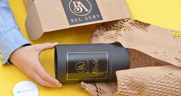 Bel Aury Merlot Weinflaschen Duftkerze im Test - das elegante Kerzen- & schwarze Geschenkboxen-Design machen die Kerze zu einem idealen Geschenk