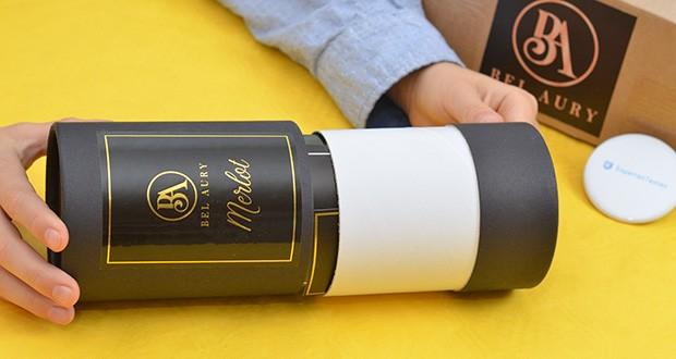 Bel Aury Merlot Weinflaschen Duftkerze im Test - hergestellt aus Weinflaschen und befĂĽllt von Hand