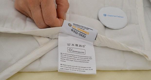 Samthus Gewichtsdecke im Test - die Decke ist bei 30° waschbar