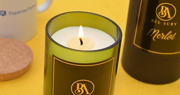 Bel Aury Merlot Weinflaschen Duftkerze im Test - bei guter Pflege haben Sie bis zu 70 Stunden Freude daran